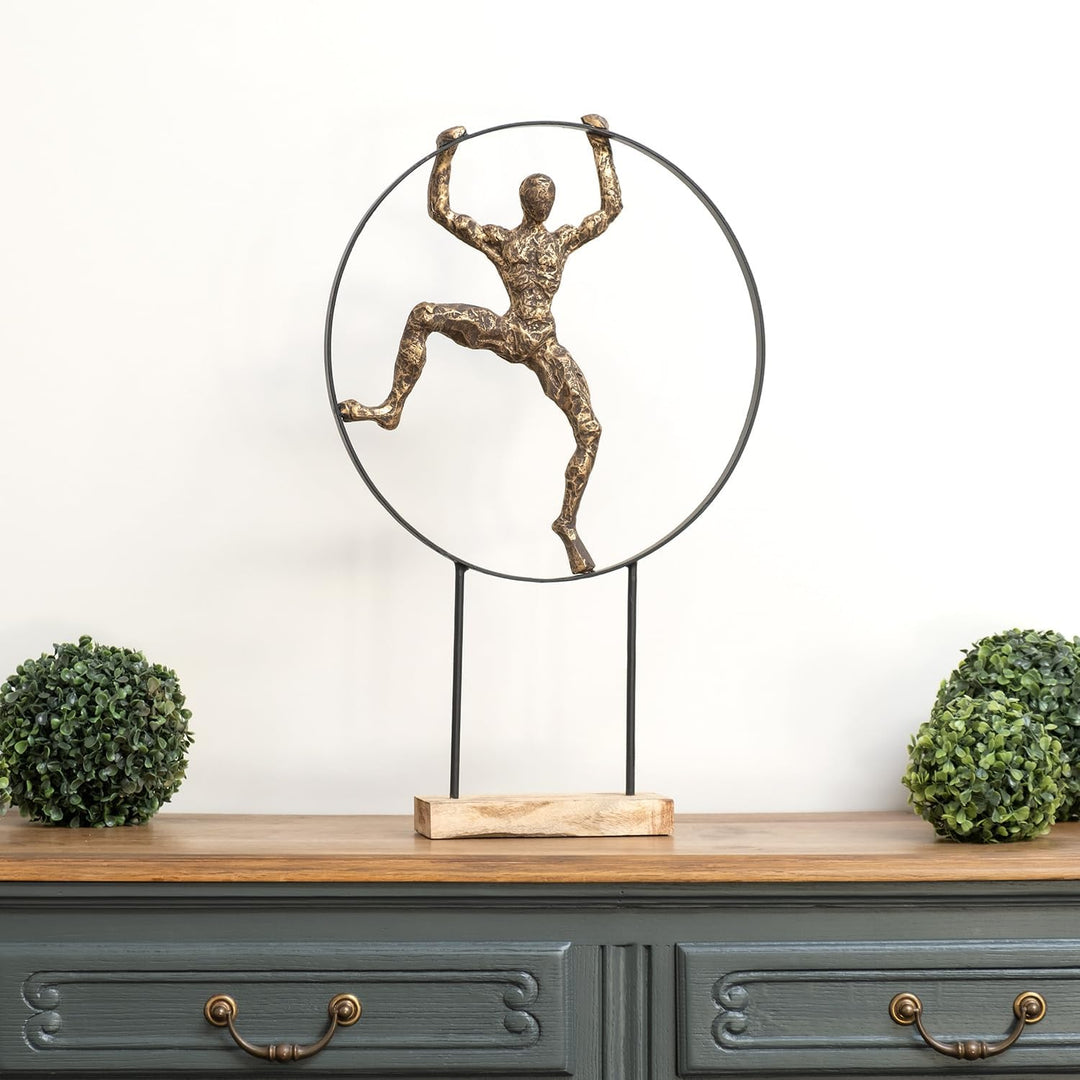 Moritz Skulptur I Akrobat I 40 x 9 x 64 cm I Holzdeko I Skulpturen Deko I Modern I Wohnzimmer I aus