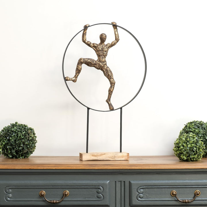 Moritz Skulptur I Akrobat I 40 x 9 x 64 cm I Holzdeko I Skulpturen Deko I Modern I Wohnzimmer I aus