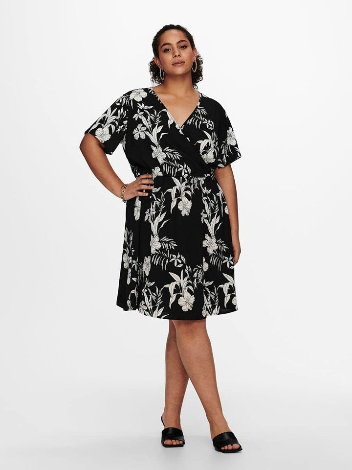 ONLY Carmakoma Female Kleid Curvy Wickeleffekt 48Black