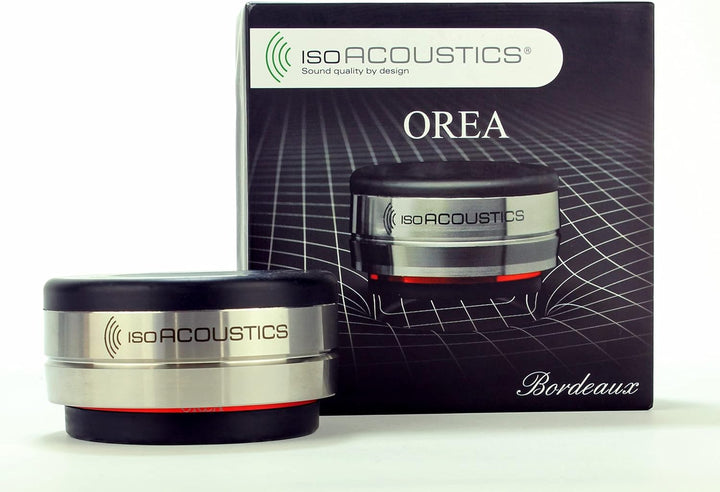 IsoAcoustics Orea-Serie mit Isolatoren für HiFi-Komponenten OREA Bordeaux – 14,5 kg max./Stück Borde