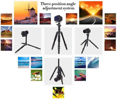 ZOMEI Q666 Aluminiumlegierung Kamera Stativ Leichtes Stativ Reisestativ Fotostativ Einbeinstativ mit