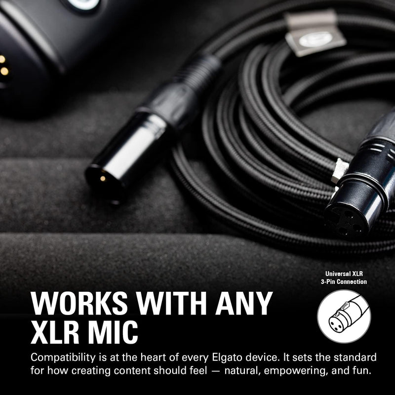 Elgato XLR-Interface Set – Audioschnittstelle, mit XLR-Kabel, kostenloses digitales Mixing-Softwarep