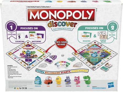 Mein erstes Monopoly-Spiel, Brettspiel für Kinder ab 4 Jahren, 2-seitiges Spielbrett, spielerisches