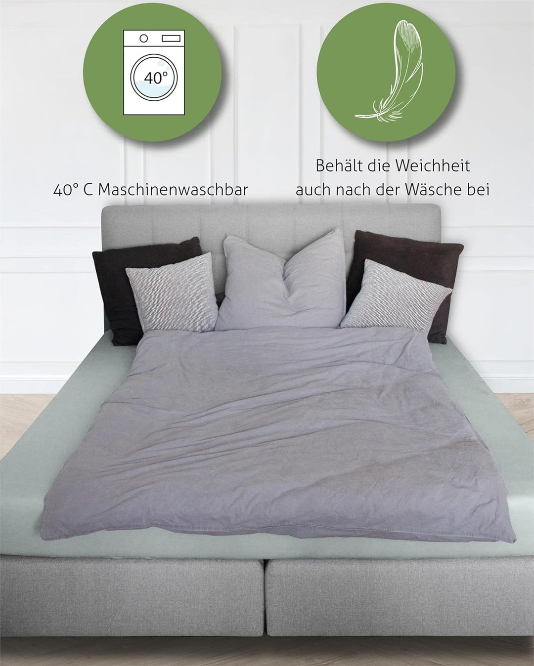 Bambus Spannbettlaken 4 Jahreszeiten| weiches Spannbetttuch 210 g/m² Oeko-Tex aus aktmungsaktivem Ma