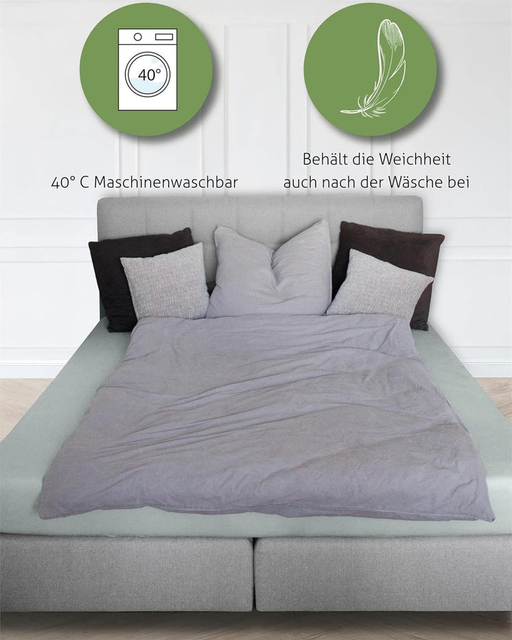 Bambus Spannbettlaken 4 Jahreszeiten| weiches Spannbetttuch 210 g/m² Oeko-Tex aus aktmungsaktivem Ma