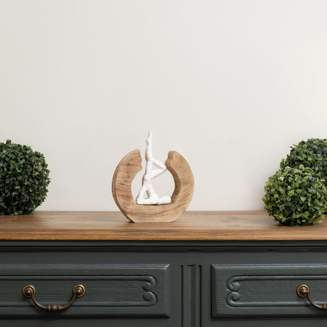 Moritz Skulptur I Yoga Schulterstand I 17,5 x 5 x 20 cm I Holzdeko I Skulpturen Deko I Modern I Wohn