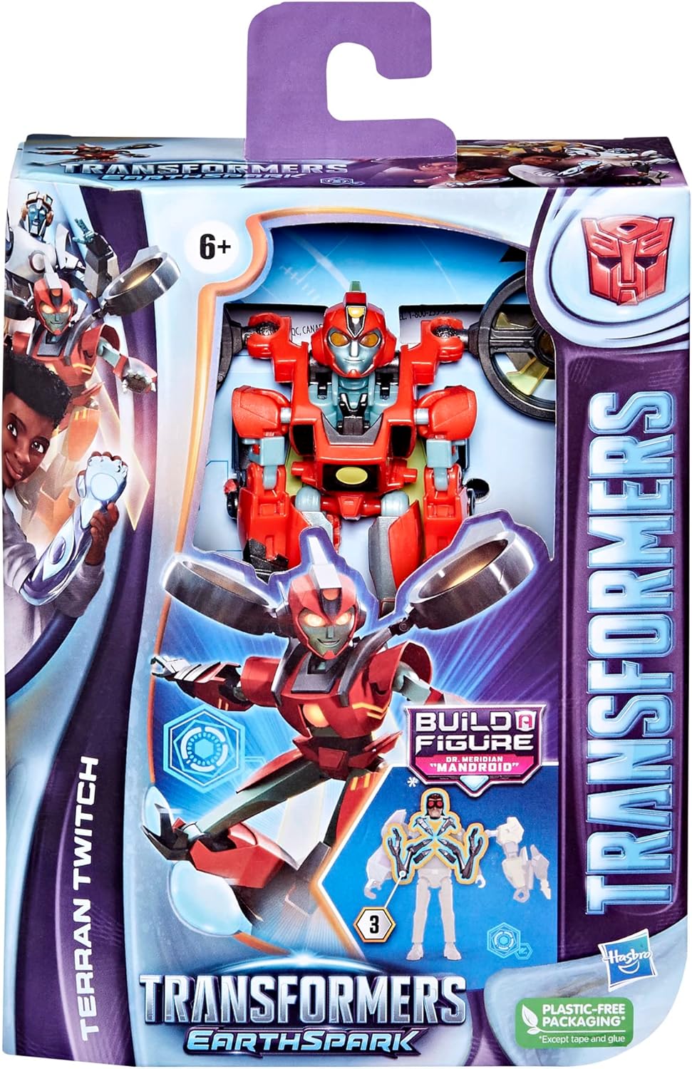 Transformers EarthSpark Figur Terran Twitch Deluxe Klasse 12,5 cm Roboter Spielzeug für Kinder ab 6