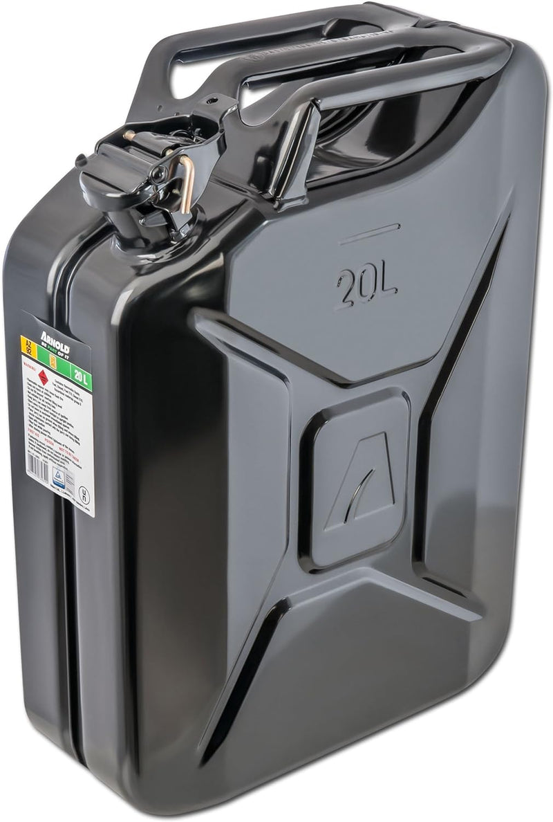 ARNOLD 6011-X1-2002 Metall-Kraftstoffkanister 20L, Schwarz 20 Liter, 20 Liter