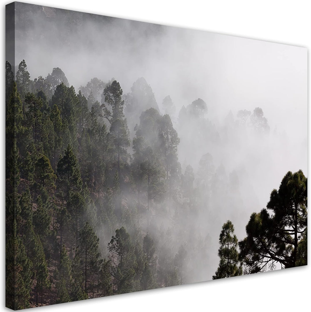 Feeby Leinwand Bilder - Natur - Wald - 120x80 cm- Deko Wohnzimmer - Wandbilder Schlafzimmer - Deko A