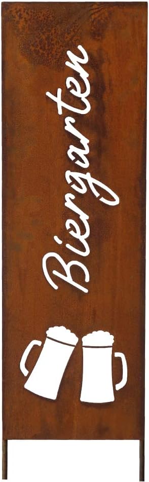 Bornhöft Schild Spruchtafel Gartenschild Edelrost rostige Gartendeko 115cm Edelrost (Biergarten), Bi