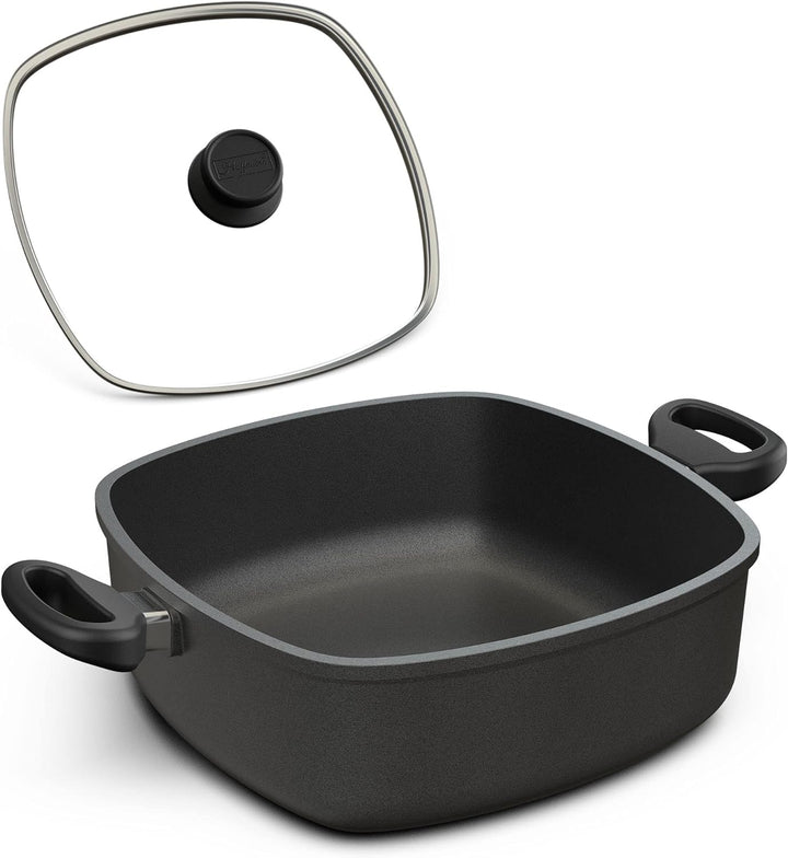 Hoffmann Schmorkasserolle 28x28 cm Induktion Viereckpfanne I Made in Germany I Servierpfanne Eckig I