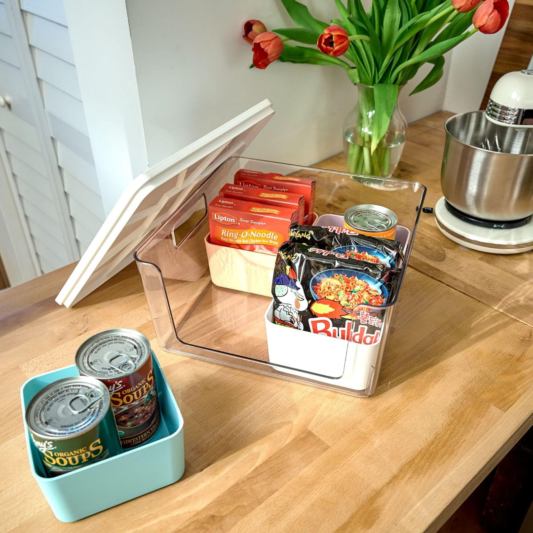 iDesign Aufbewahrungsbox mit 4 Trennboxen, Vorratsbehälter by Rosanna Pansino, Plastikbox aus recyce