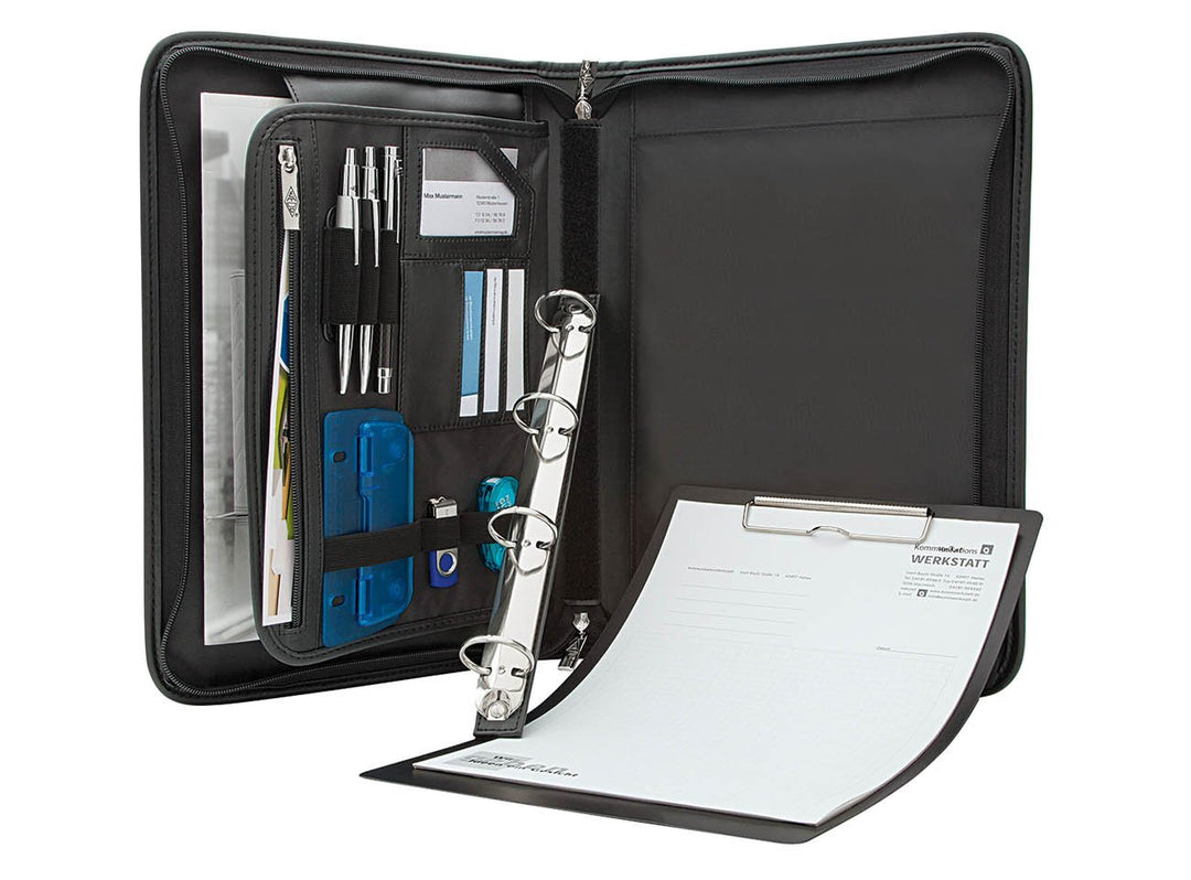 Wedo 585001 Konferenzmappe Elegance (mit 4-Ring-Mechanik für A4-Formate) + Vierfachlocher (aus Metal