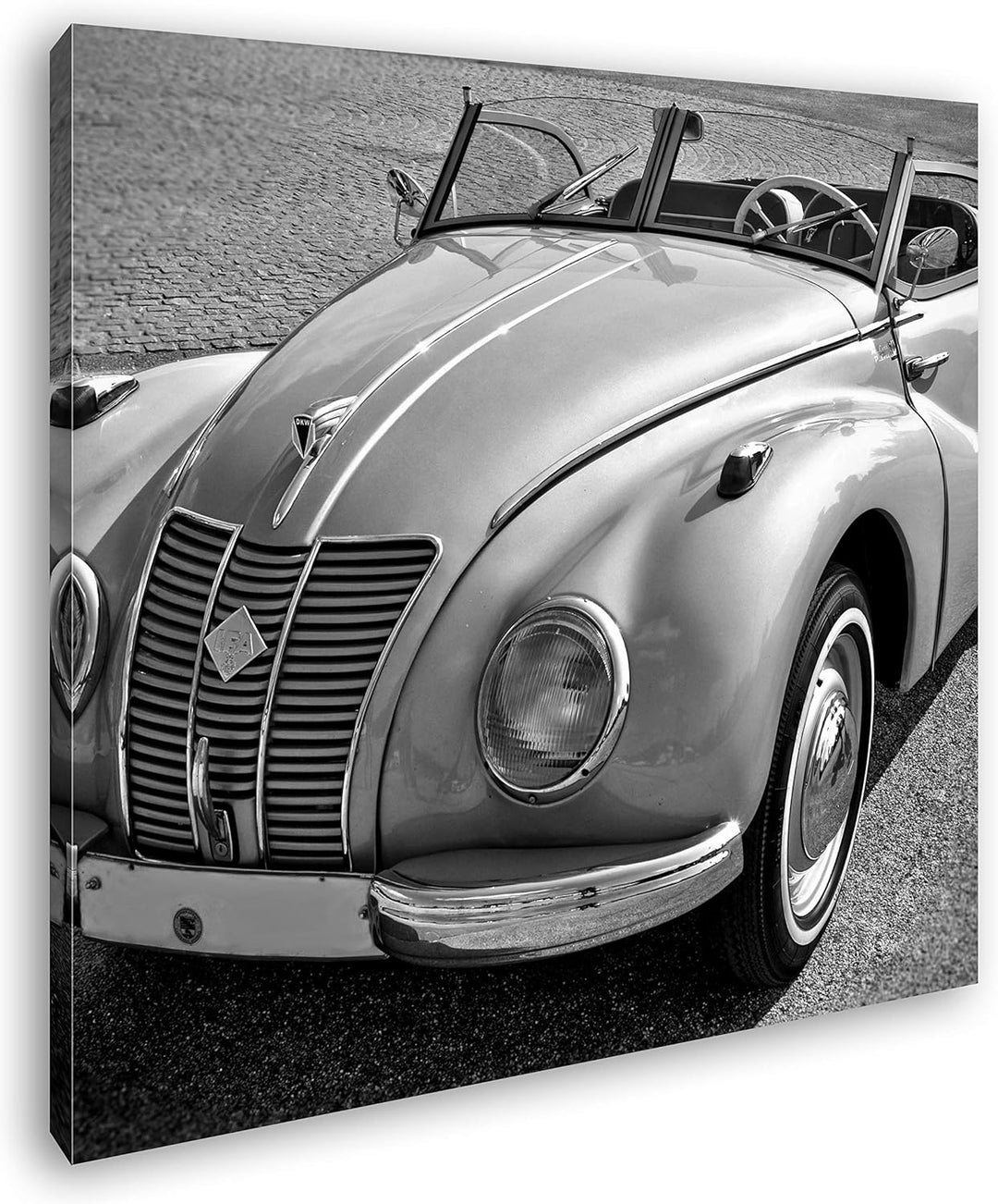 deyoli Alter Oldtimer Klassiker Format: 70x70 Effekt: Schwarz&Weiss als Leinwandbild, Motiv auf Echt