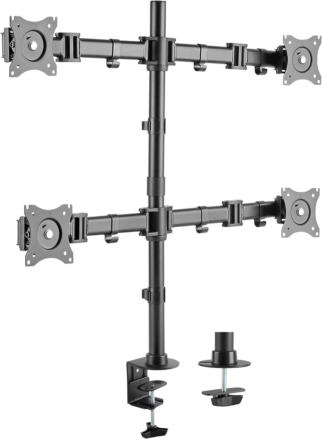 Quad 4 Fach Tischhalterung für LED und LCD Monitore bis 27 Zoll VESA 75x75 100x100 HALTERUNGSPROFI O
