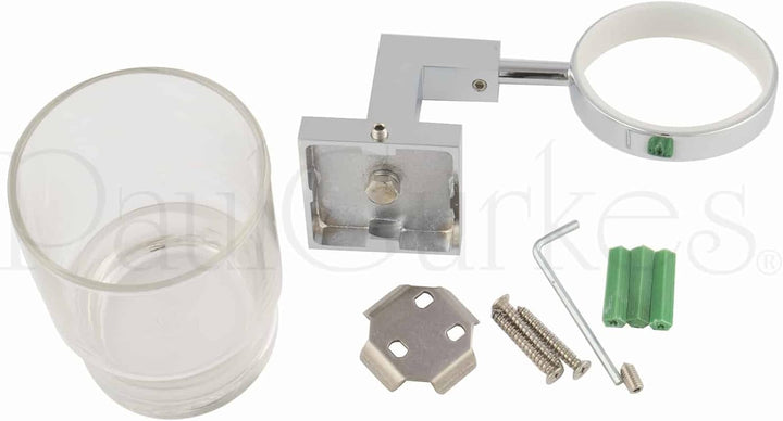 PaulGurkes Zahnputzbecher aus Glas mit Wandhalter eckig Modern
