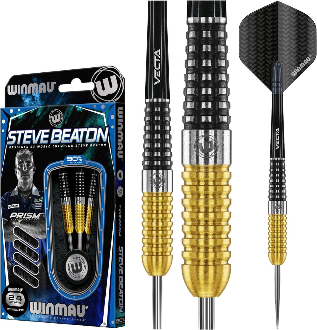 WINMAU Steve Beaton Special Edition 24 Gram Tungsten Darts with Prism Flights and Vecta Shafts (Stem