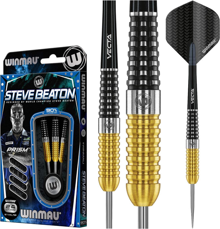 WINMAU Steve Beaton Special Edition 24 Gram Tungsten Darts with Prism Flights and Vecta Shafts (Stem