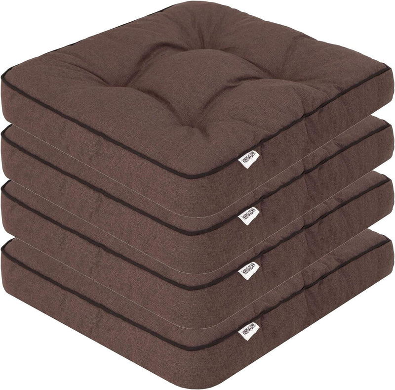 PillowPrim 4er Set Stuhlkissen 49x47 cm Sitzauflagen Polsterauflagen Outdoor/Indoor Aussen/Innen Gar