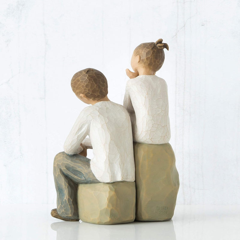 Enesco Willow Tree 26187 Figur Bruder und Schwester, 7,6 x 3,8 x 14 cm, Natur, Bruder und Schwester