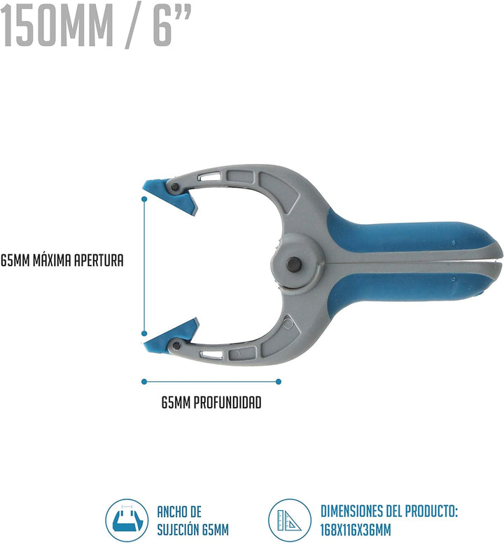 Ferrestock FSKPRS102 Halteklammern mit Feder, rutschfester Griff, drehbare Backen, extra starke Fede