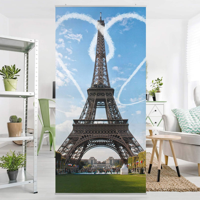 Bilderwelten Raumteiler Paris City of Love 250x120cm inkl. transparenter Halterung, inkl. transparen