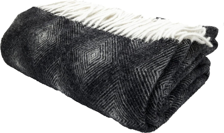 GLAESER Wohndecke - fair de Luxe Wolle pur | Wolldecke aus 100% Wolle | Couchdecke/Sofadecke | Wohlf