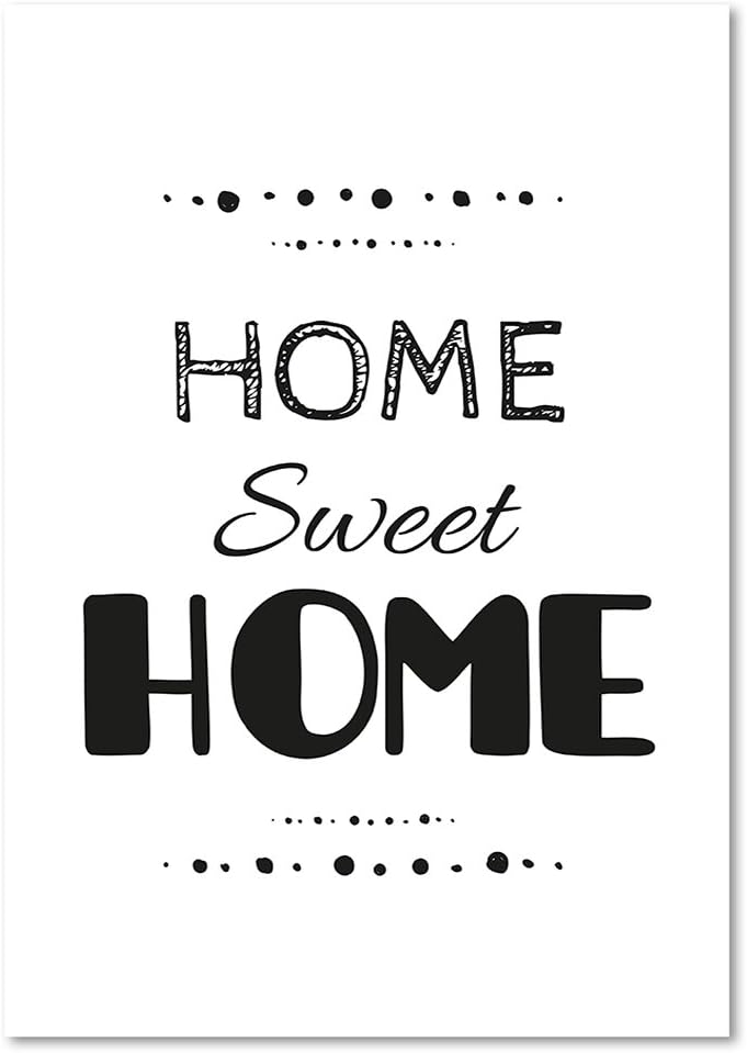 Feeby Frames, Leinwandbild, Bilder, Wand Bild, Wandbilder, Kunstdruck 60x80cm, HOME SWEET HOME, BESC