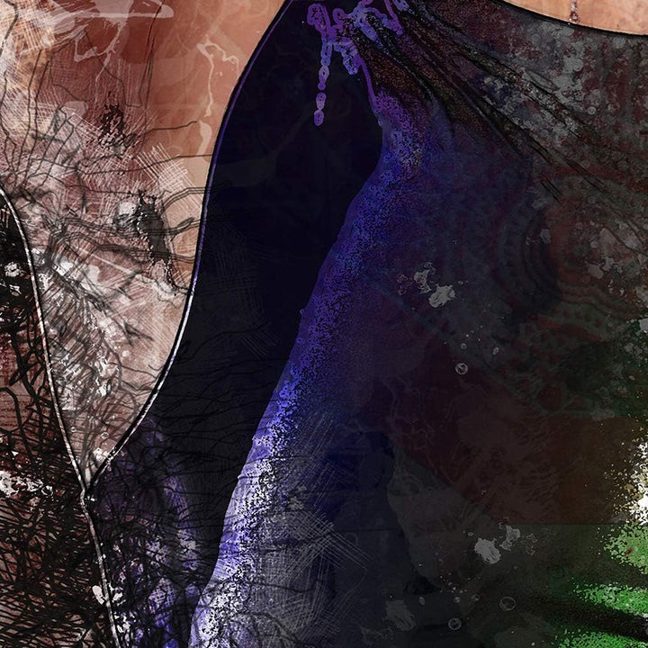 Feeby Bilder Modern Abstraktion 5 Teilig Design Art Mysteriöse Gestalt braun 100x70 cm Deco panel 10