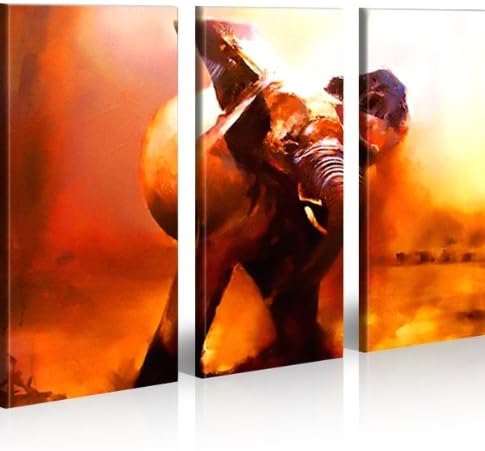 islandburner Bild Bilder auf Leinwand Savanna Elefant Afrika XXL Poster Leinwandbild Wandbild Dekoar
