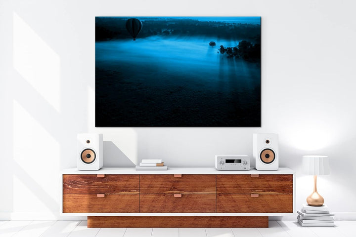 deyoli friedliche Landschaft in Afrika Format 80x60 Effekt: Monocrome Blau als Leinwandbild, Motiv f