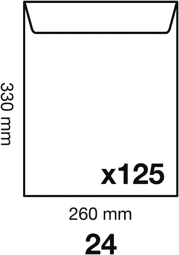 Clairefontaine 7754C - Karton mit 125 Versandtaschen Kraftbraun 260x330 mm, selbstklebend, 90g, 1 Ka