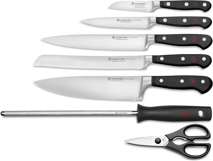WÜSTHOF Classic Messerblock mit 7 Artikeln 7-teilig Helle Buche, 7-teilig Helle Buche