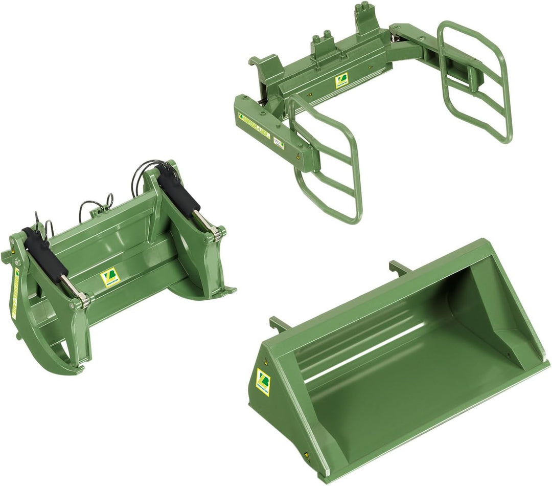 Wiking 7383 - Frontlader Werkzeuge Set A Bressel und Lade, grün