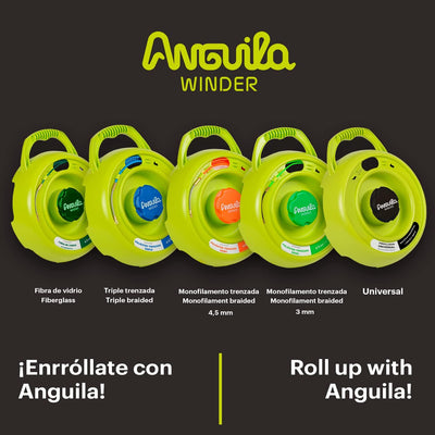 Anguila Max | Winder | Universal-Aufroller | Farbe Schwarz | Durchmesser von 3 bis 4,5 mm | Bis zu 3