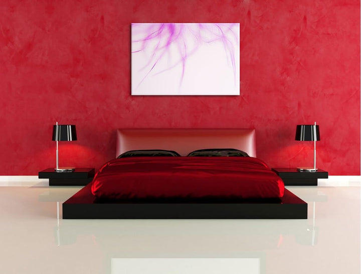 Pixxprint zarte Pinke Federn auf Leinwand, XXL riesige Bilder fertig gerahmt mit Keilrahmen, Kunstdr