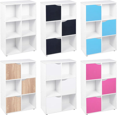Bücherregal im Würfeldesign, Holz, Farb- und Grössenauswahl, holz, weiss, 6 Cube 6 Cube Weiss, 6 Cub