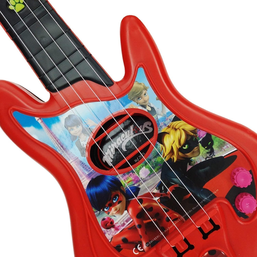 Reig 2675 Miraculous: Tales of Ladybug & Cat Noir Gitarre mit Standmikrofon und Verstärker, rot, M