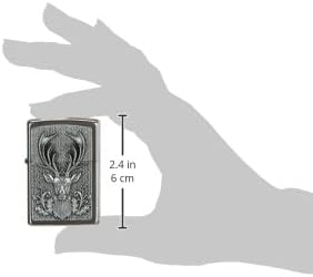 Zippo 15264 Deer Emblem - Satin Finish Feuerzeug, Chrom, silber, 5.8 x,3.8 x 2 2 cm