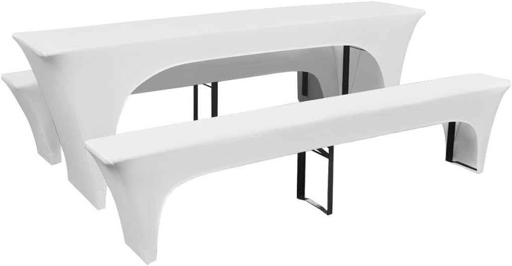Tidyard Bierbankauflagen Set, 3-teilig Bierzeltgarnitur Auflage inkl 1 Biertisch-Bezug 220 x 50 x 80