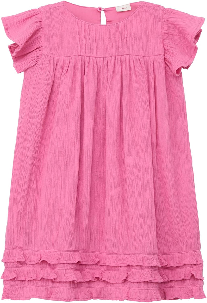 s.Oliver Mädchen Kleid mit Rüschen 122 Rosa, 122 Rosa