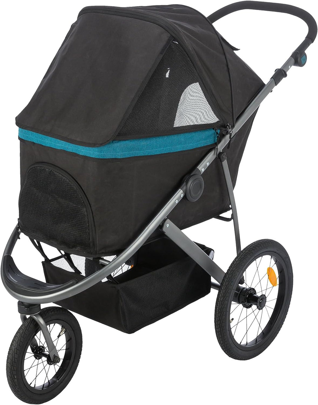 TRIXIE Hundebuggy, Wagen für Hunde, 60 × 112 × 120 cm, 12,5 kg, schwarz/Petrol bis zu 20 kg belastba