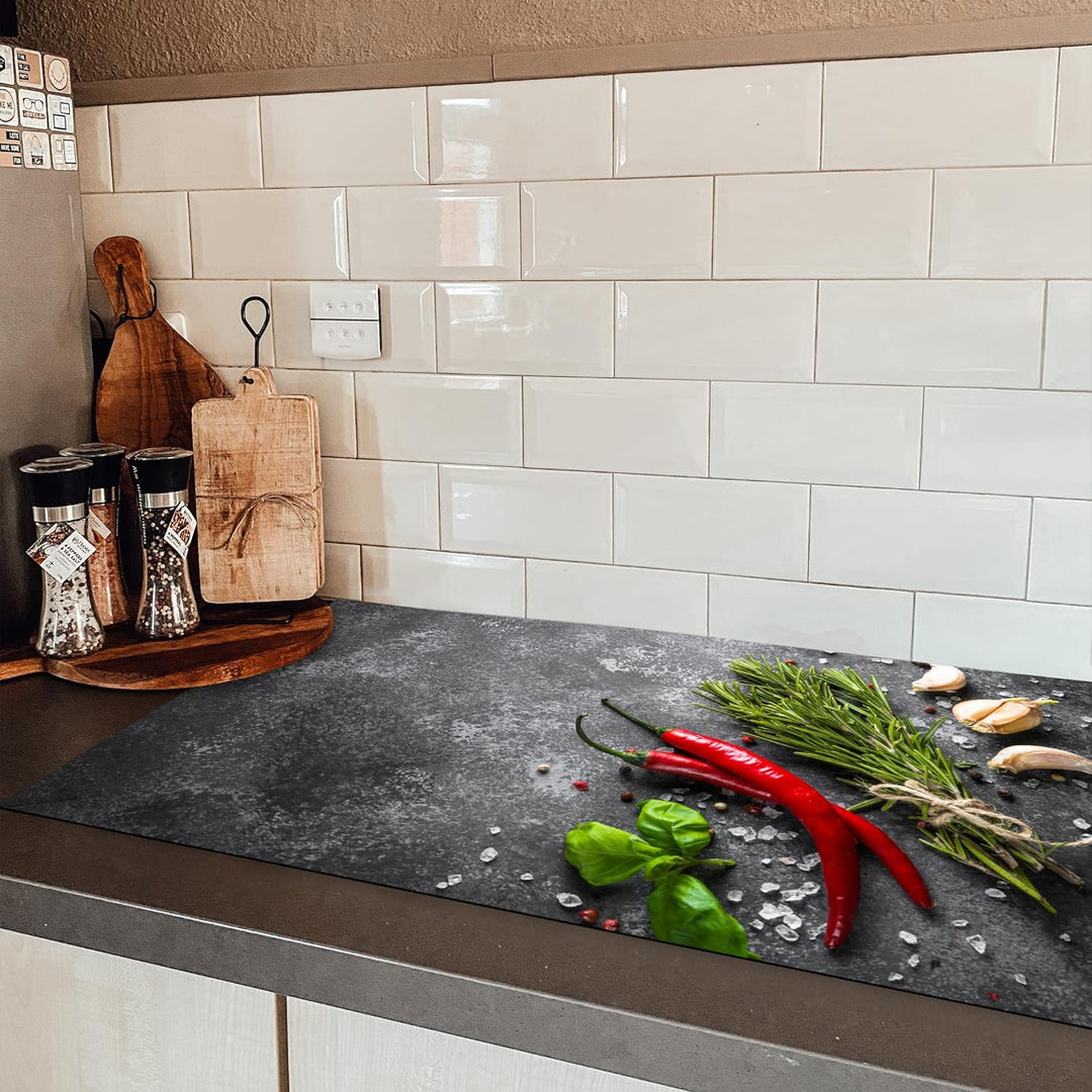 KitchenYeah© Herdabdeckplatte Einteilig Küche Kochfeld Abdeckung Ceranfeld Herdplattenabdeckung Aufr