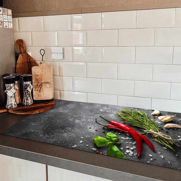 KitchenYeah© Herdabdeckplatte Einteilig Küche Kochfeld Abdeckung Ceranfeld Herdplattenabdeckung Aufr