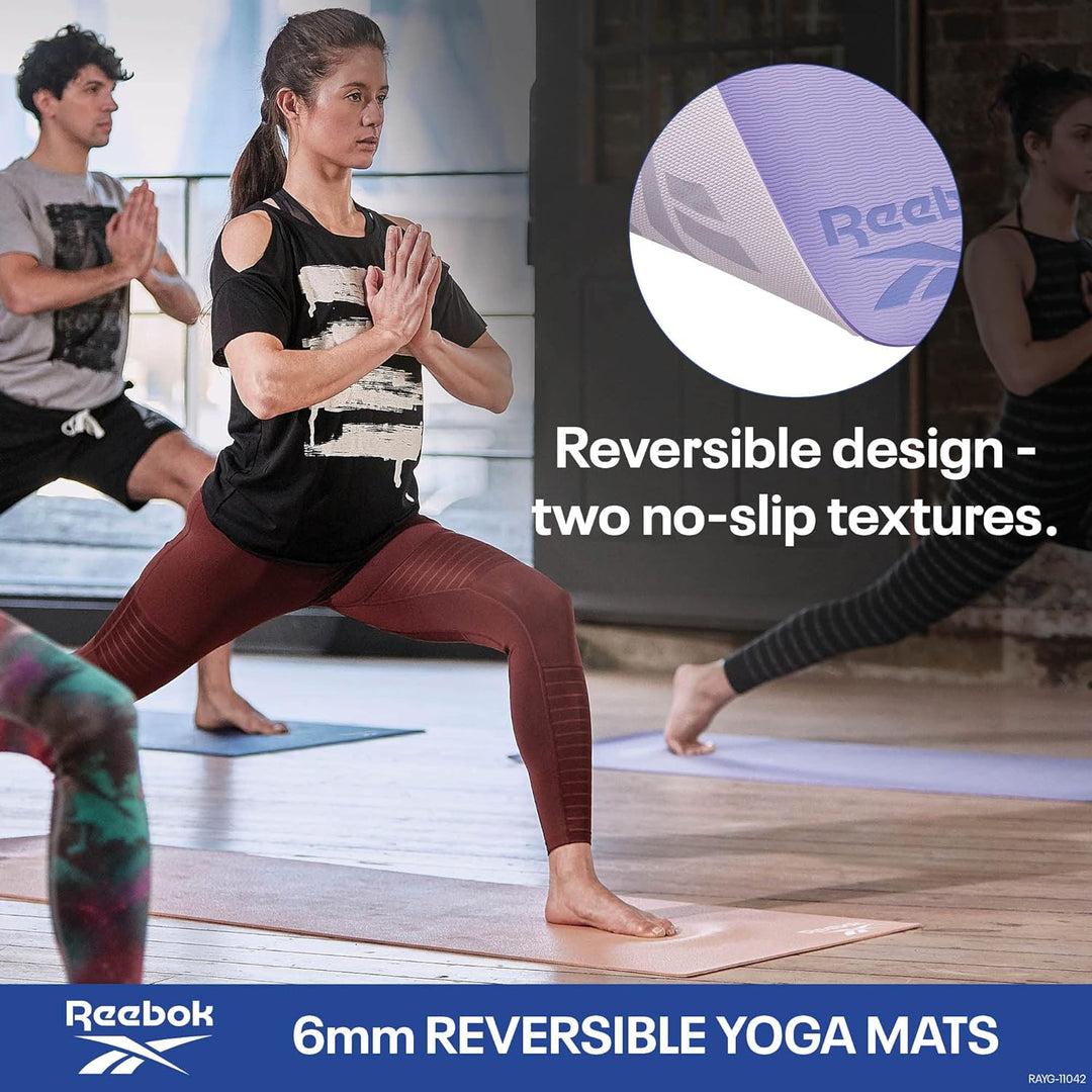 Reebok Doppelseitige 6-mm-Yogamatte Violett, Violett