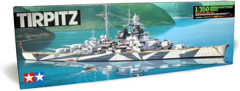 Tamiya 78015 1:350 Deutsches Schlachtschiff Tirpitz, Modellbausatz,Plastikbausatz, Bausatz zum Zusam