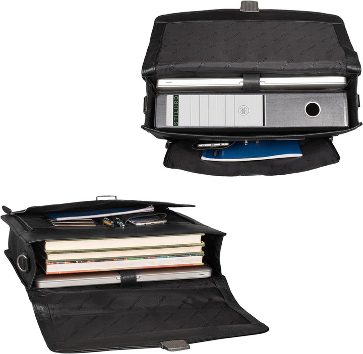 STILORD 'Havanna' Leder Businesstasche A4 Gross Klassische Aktentasche Arbeitstasche Abnehmbarer Sch