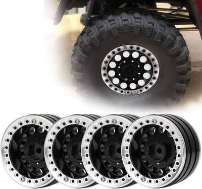 VGEBY1 4 Stücke Beadlock Felgen, 1,9 Zoll RC Crawler Felgen Auto Radnabe für SCX10 1/10 RC Crawler R