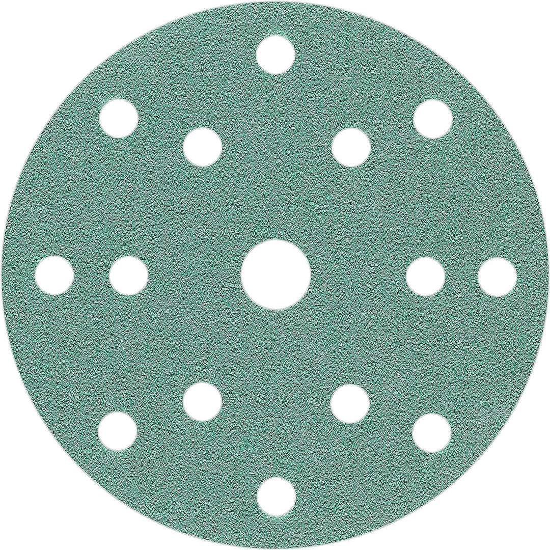 48 Stück Klett-Schleifscheiben green Ø 150 mm Körnung je 8 x 60/80/120/240/400/800 für Exzenter-Schl