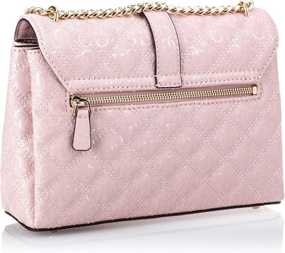 Guess Damen Gaia Umwandelbare Umhängetasche, Klapptasche, Einheitsgrösse Rosa/Gold, Rosa/Gold